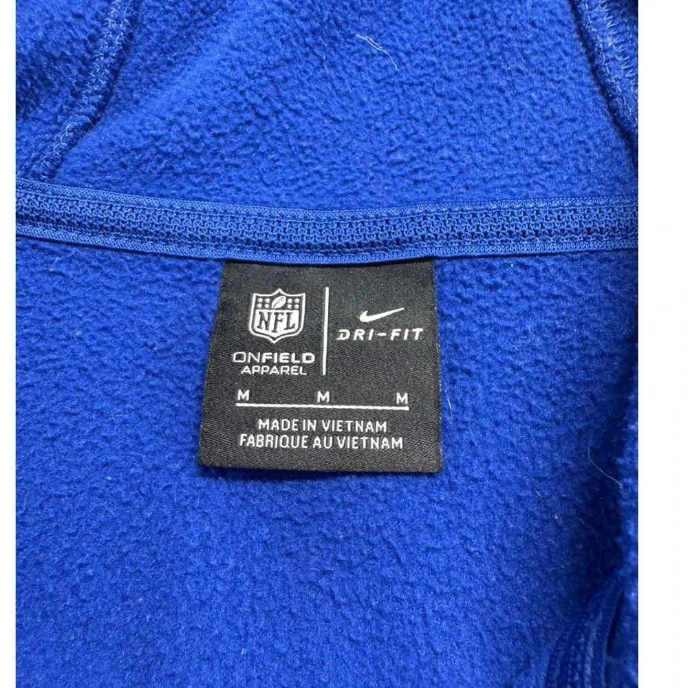 Nike New York Giants Hoodie Mens M Dri-FIT NFL On Field Full Zip Blue Gray Cozy